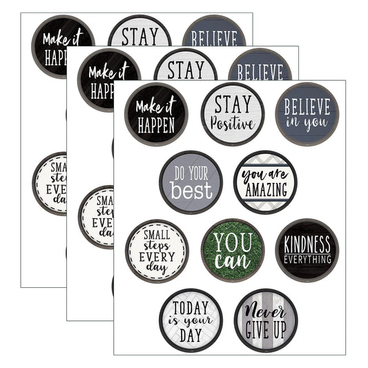 Modern Farmhouse Positive Saying Accents, 30 Per Pack, 3 Packs - Loomini