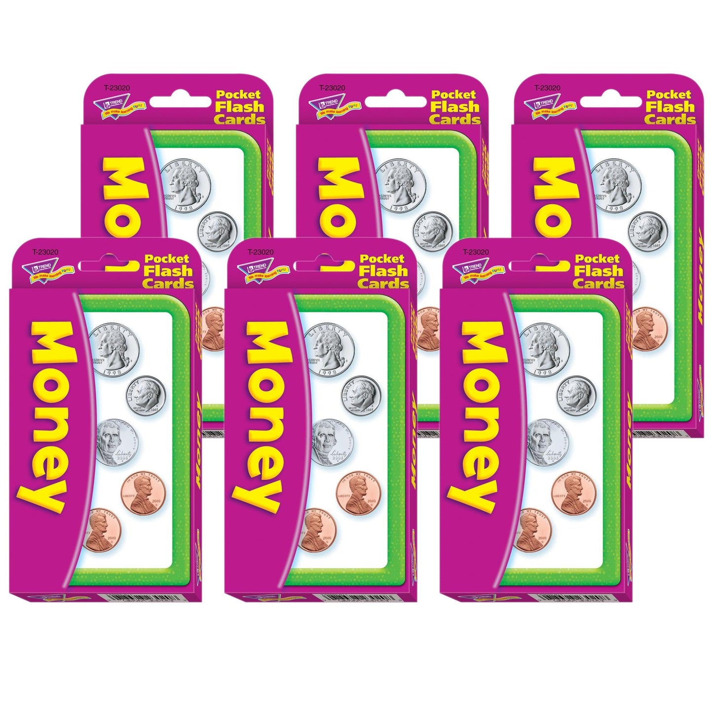 Money Pocket Flash Cards, 6 Packs - Loomini