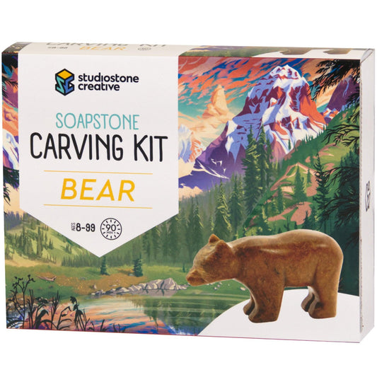 Mothers Day Gift - Bear Soapstone Carving Kit - Loomini