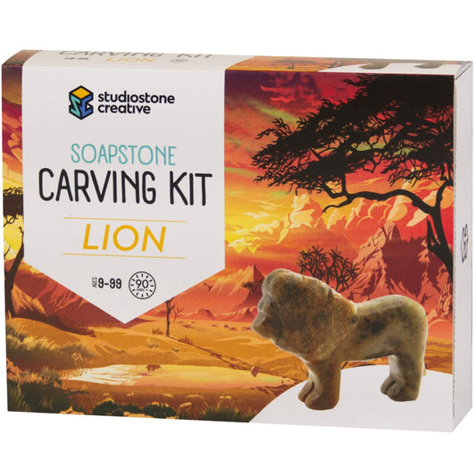 Mothers Day Gift - Lion Soapstone Carving Kit - Loomini