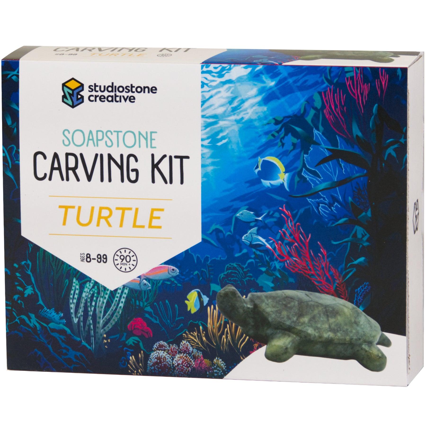 Mothers Day Gift- Turtle Soapstone Carving Kit - Loomini