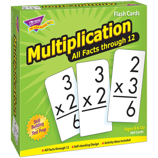 Multiplication 0-12 All Facts Skill Drill Flash Cards - Loomini