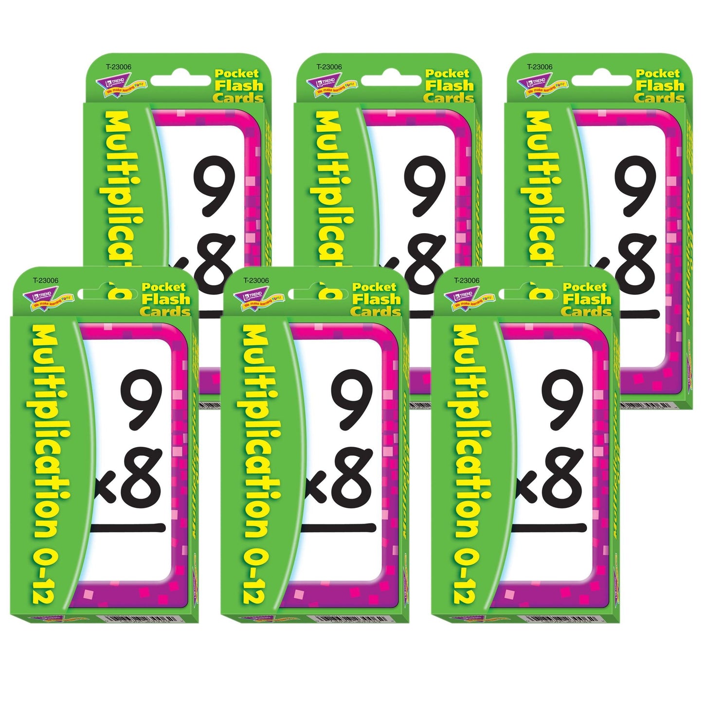 Multiplication 0-12 Pocket Flash Cards, 6 Packs - Loomini