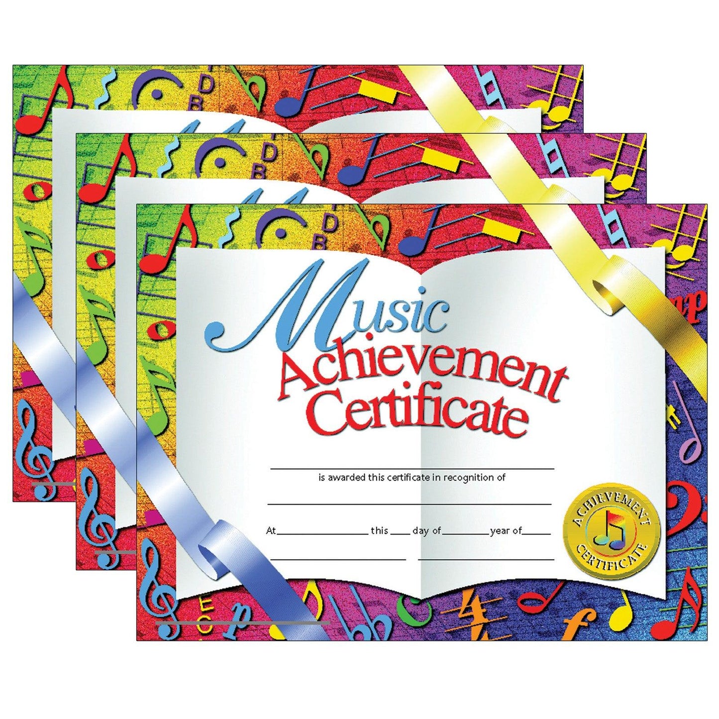 Music Achievement Certificate, 30 Per Pack, 3 Packs - Loomini