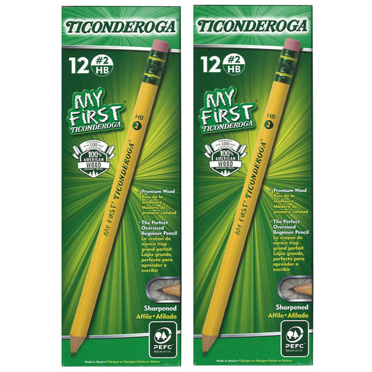 My First® Primary Size No. 2 Pencils with Eraser, 12 Per Box, 2 Boxes - Loomini
