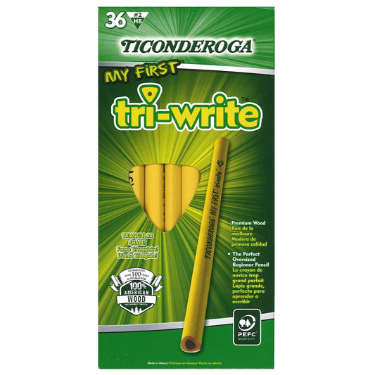 My First® Tri-Write™ Primary Size No. 2 Pencils without Eraser, Box of 36 - Loomini