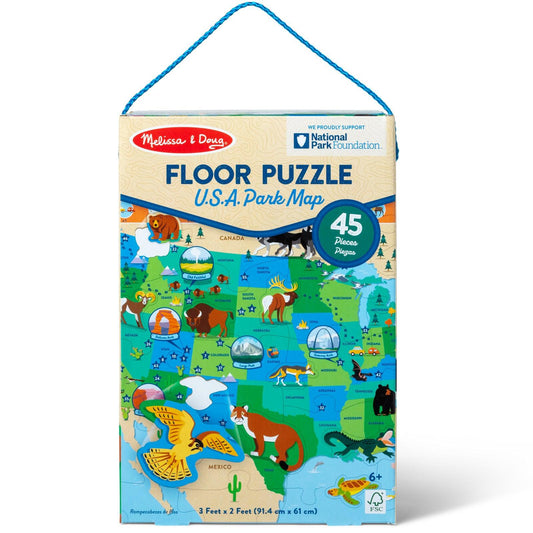 National Parks Floor Puzzle - U.S.A. Park Map - Loomini