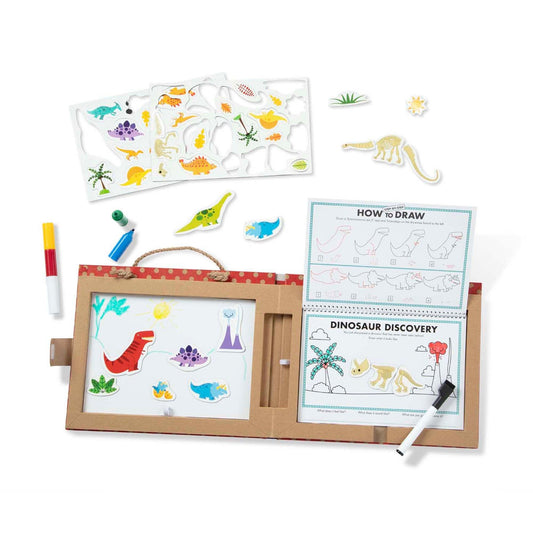 Natural Play: Play, Draw, Create Reusable Drawing & Magnet Kit - Dinosaurs - Loomini