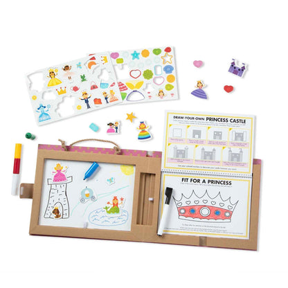 Natural Play: Play, Draw, Create Reusable Drawing & Magnet Kit - Princesses - Loomini