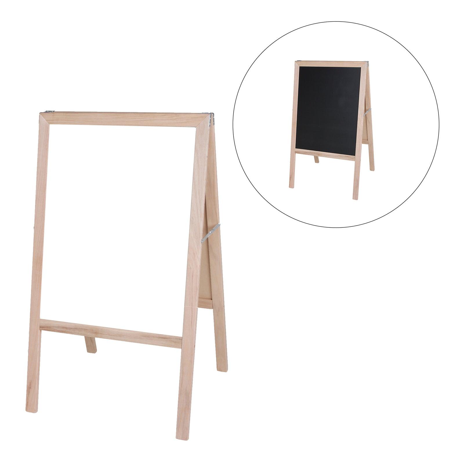 Natural White Dry-Erase/Black Chalkboard Marquee Easel, 42" x 24" - Loomini