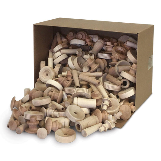 Natural Wood Turnings, Assorted Shapes & Sizes, 18 lb. - Loomini
