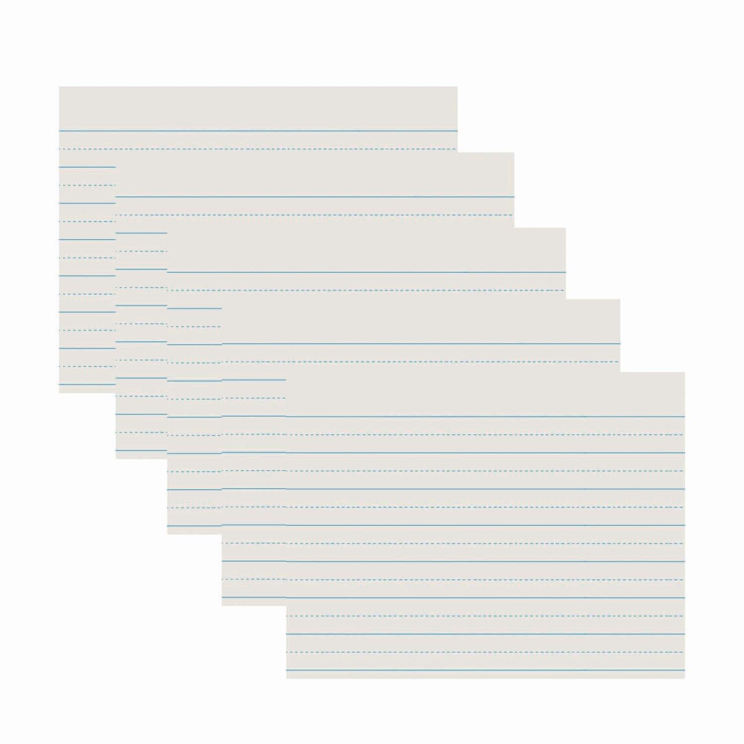 Newsprint Handwriting Paper, Alternate Dotted, Grade 1, 1" x 1/2" Ruled Long, 11" x 8-1/2", 500 Sheets Per Pack, 5 Packs - Loomini