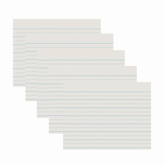 Newsprint Handwriting Paper, Alternate Dotted, Grade 1, 1" x 1/2" Ruled Long, 11" x 8-1/2", 500 Sheets Per Pack, 5 Packs - Loomini