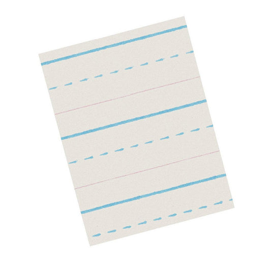Newsprint Handwriting Paper, Dotted Midline, Grade 2, 1/2" x 1/4" x 1/4" Ruled Long, 10.5" x 8", 500 Sheets Per Pack, 3 Packs - Loomini