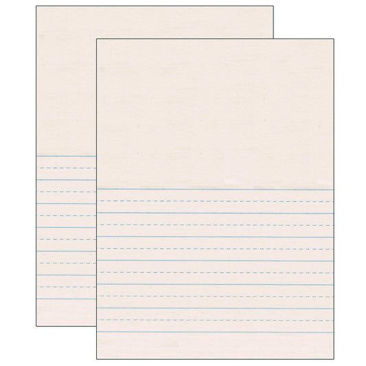 Newsprint Handwriting Paper, Picture Story, 7/8" x 7/16" Ruled Short, 9" x 12", 500 Sheets Per Pack, 2 Packs - Loomini