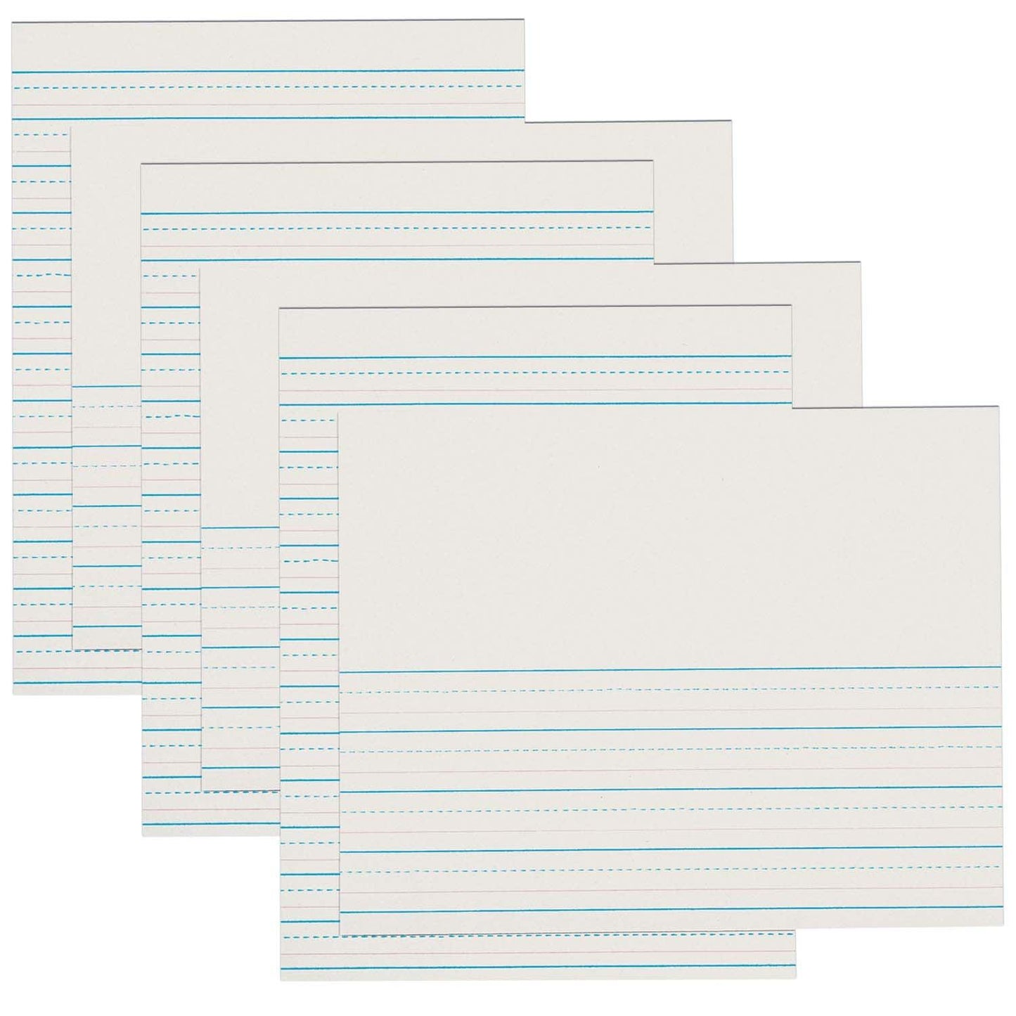 Newsprint Handwriting Paper, Skip-A-Line, Grades 2-3, 1/2" x 1/4" x 1/4" Ruled Short, 8-1/2" x 11", 500 Sheets Per Pack, 3 Packs - Loomini