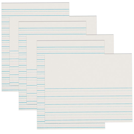 Newsprint Handwriting Paper, Skip-A-Line, Grades 2-3, 1/2" x 1/4" x 1/4" Ruled Short, 8-1/2" x 11", 500 Sheets Per Pack, 3 Packs - Loomini
