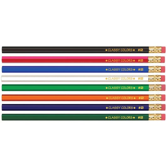 No. 2 Wood Case Hex Pencil, Assorted Colors, 12 Per Pack, 12 Packs - Loomini