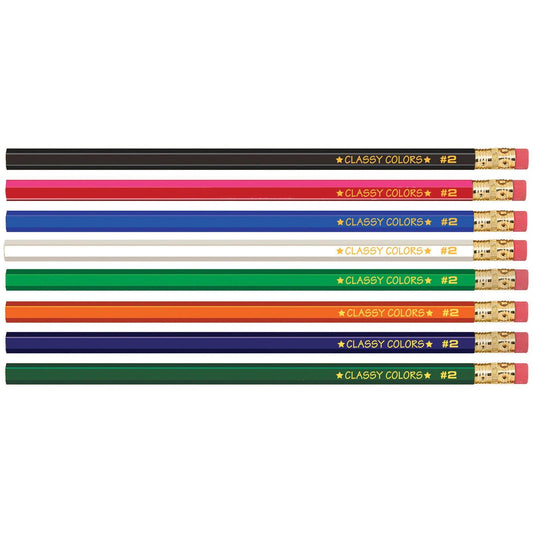No. 2 Wood Case Hex Pencil, Assorted Colors, Pack of 144 - Loomini