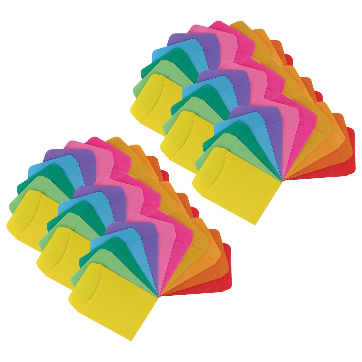 Non-Adhesive Library Pockets, 3.5" x 4.875", 5 Colors, 30 Per Pack, 6 Packs - Loomini