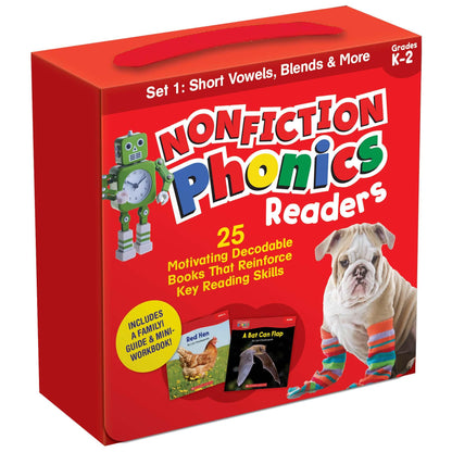 Nonfiction Phonics Readers: Short Vowels, Blends & More, Single-Copy Set, 25 Books - Loomini