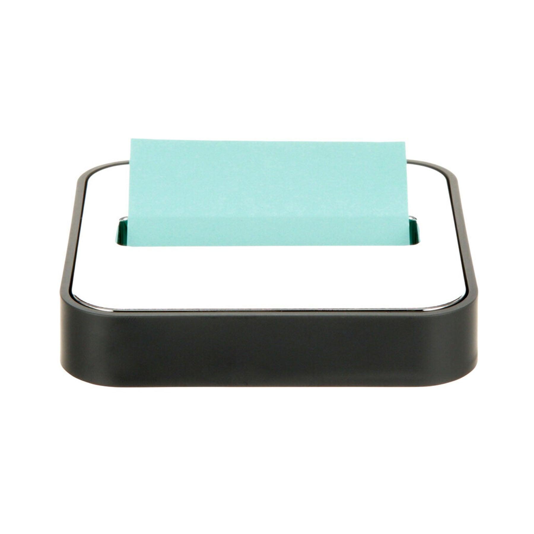 Note Dispenser for 3 in x 3 in Notes, Black Base with Steel Top - Loomini