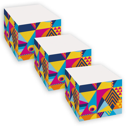 Notes Cube, 2.6 in x 2.6 in, Optimistic Brights Collection, 620 Sheets Per Cube, Pack of 3 - Loomini