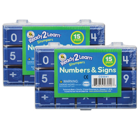 Number and Sign Stamps - Small - 15 Per Set - 2 Sets - Loomini