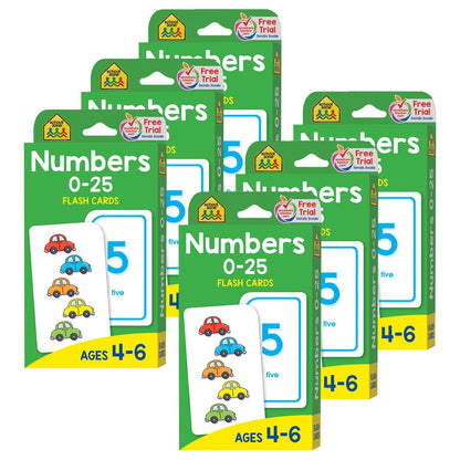 Numbers 0-25 Flash Cards, 6 Packs - Loomini