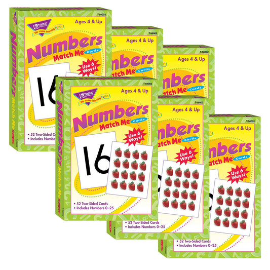 Numbers 0-25 Match Me Cards, 6 Sets - Loomini