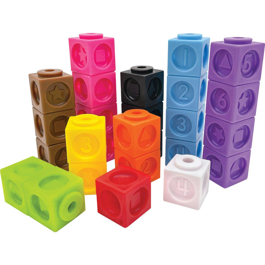 Numbers and Shapes Connecting Cubes, Set of 100 - Loomini