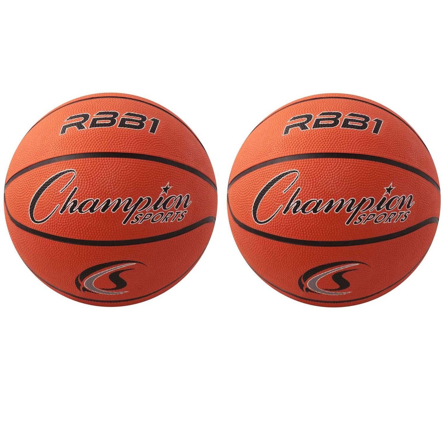 Offical Size Rubber Basketball, Orange, Pack of 2 - Loomini