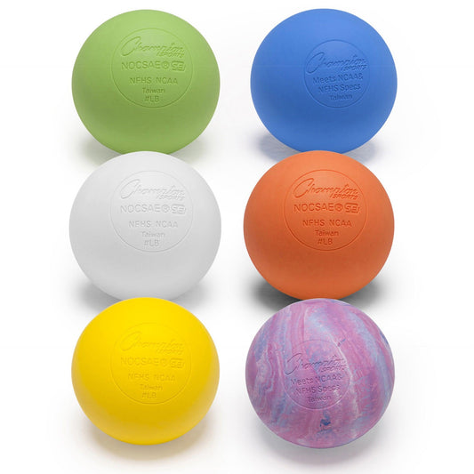Official Lacrosse Ball Set, 6 Assorted Colors - Loomini