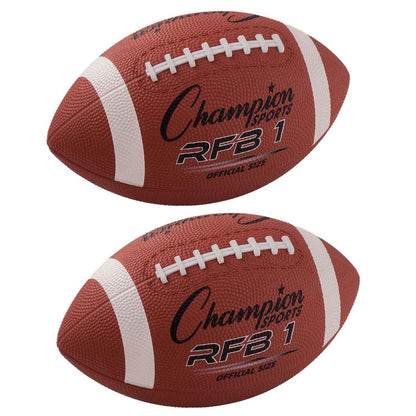 Official Size Rubber Football, Pack of 2 - Loomini