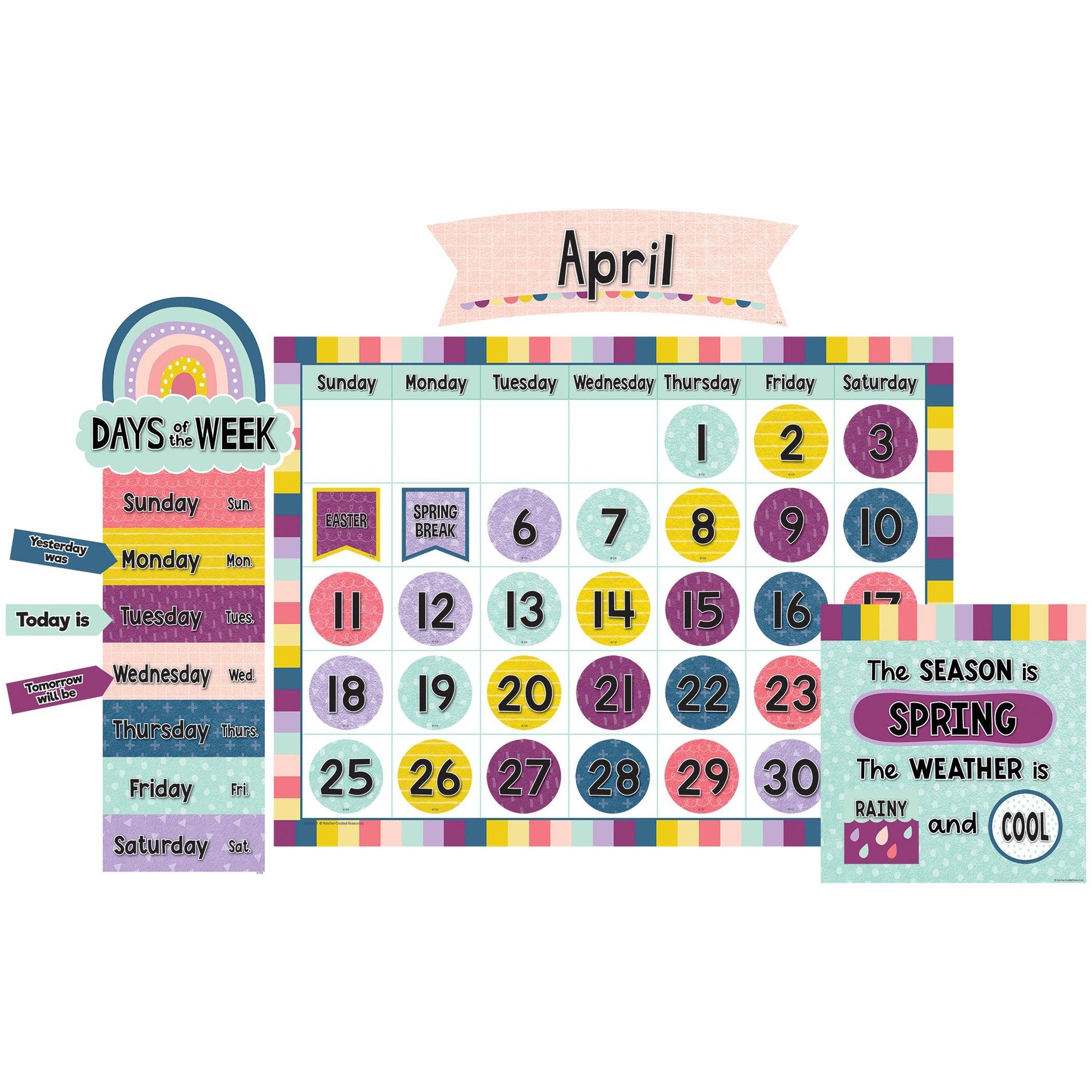 Oh Happy Day Calendar Bulletin Board Set - Loomini