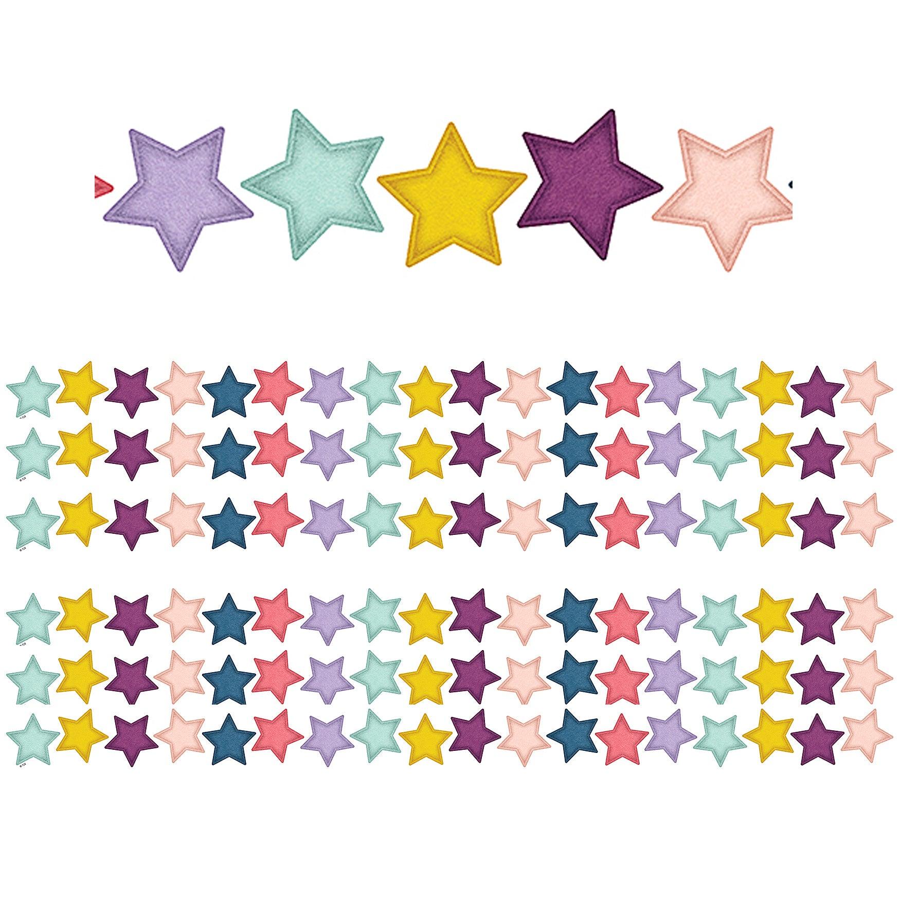 Oh Happy Day Stars Die-Cut Border Trim, 35 Feet, 6 Packs - Loomini