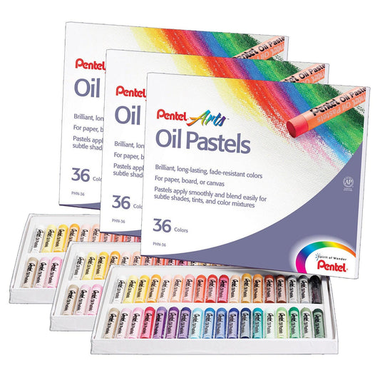 Oil Pastel Set, 36 Colors, 3 Sets - Loomini