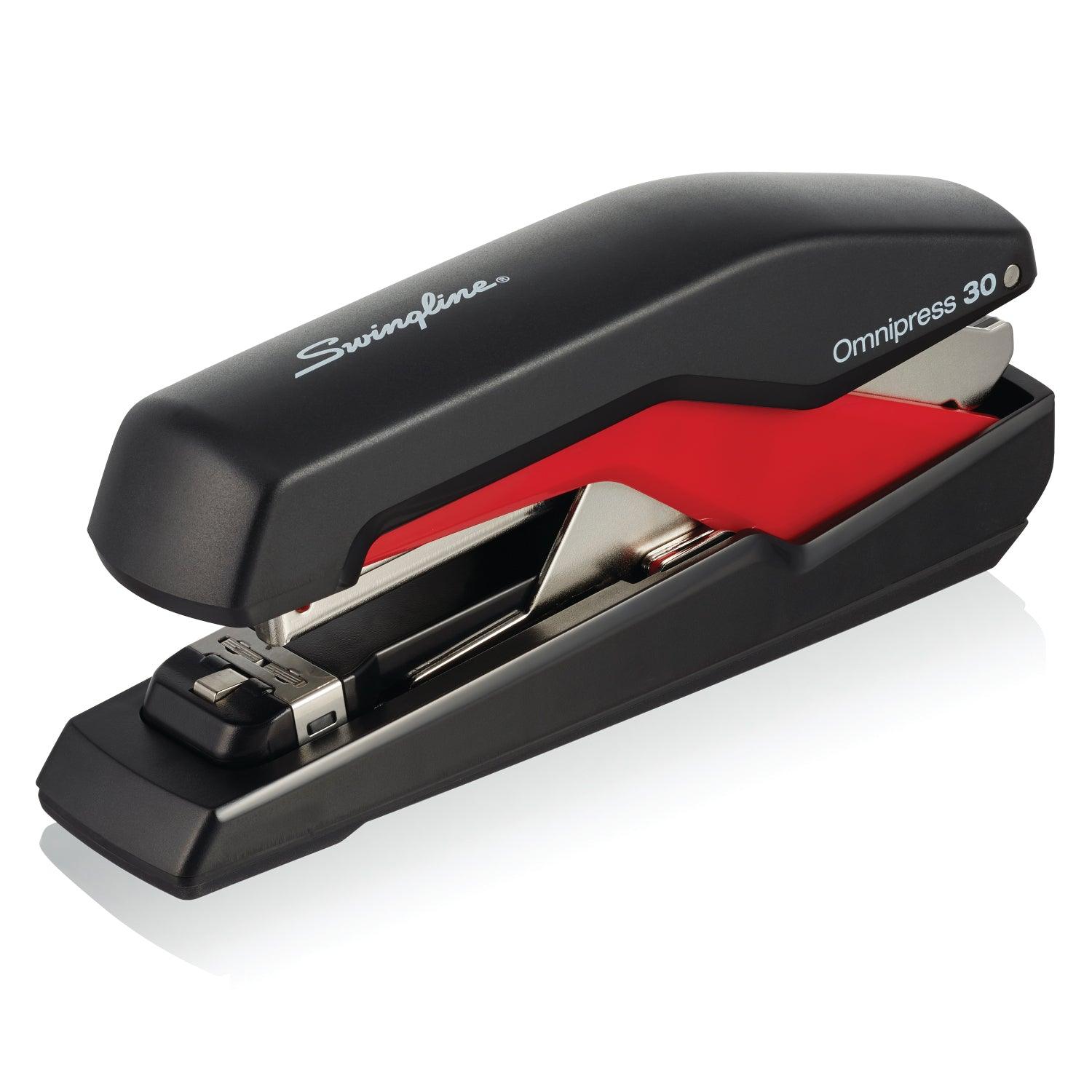 Omnipress 30 Stapler, 30 Sheets, Black/Red - Loomini