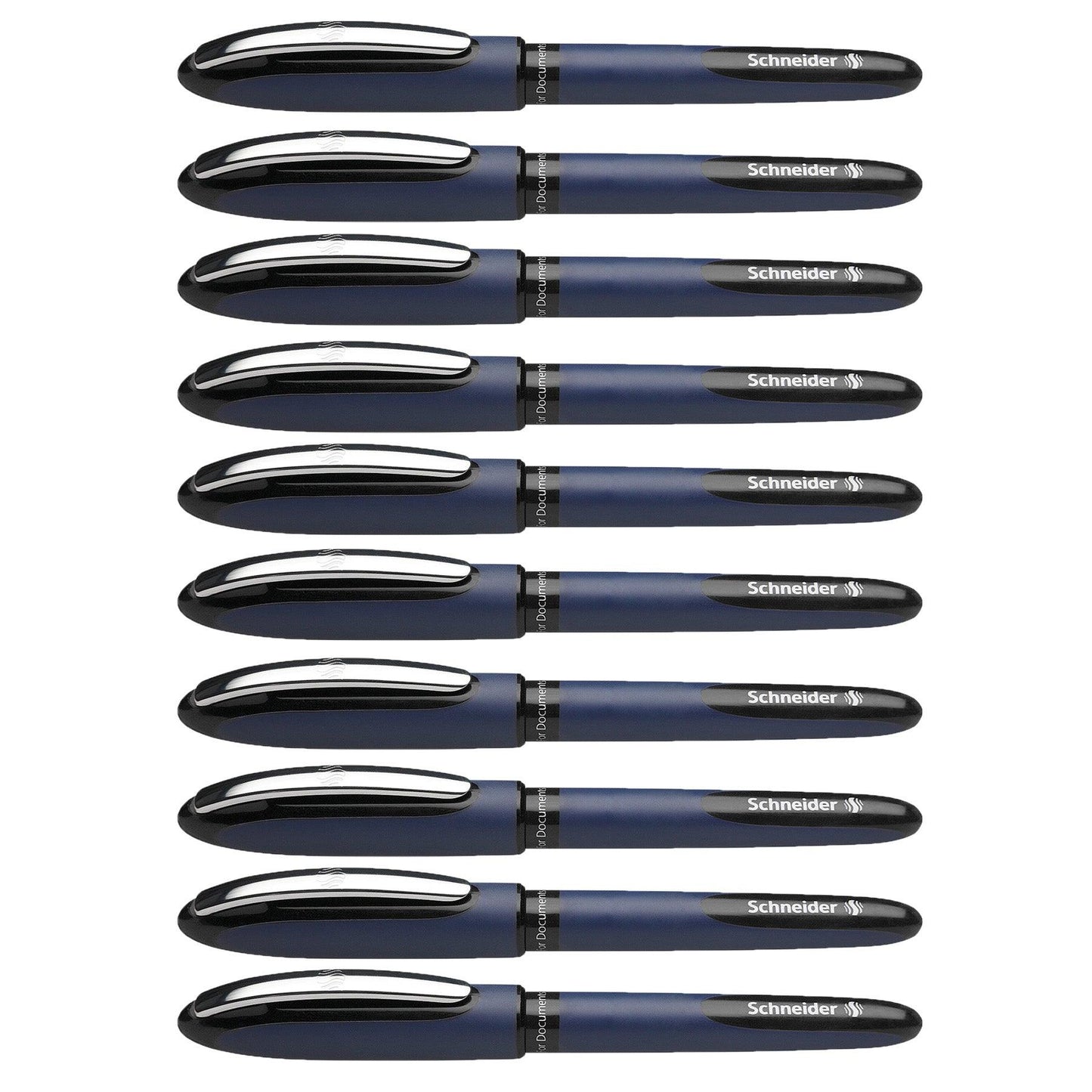 One Business Rollerball Pens, 0.6mm, Black, Pack of 10 - Loomini