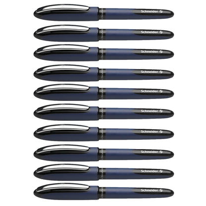 One Business Rollerball Pens, 0.6mm, Black, Pack of 10 - Loomini