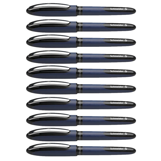 One Business Rollerball Pens, 0.6mm, Black, Pack of 10 - Loomini