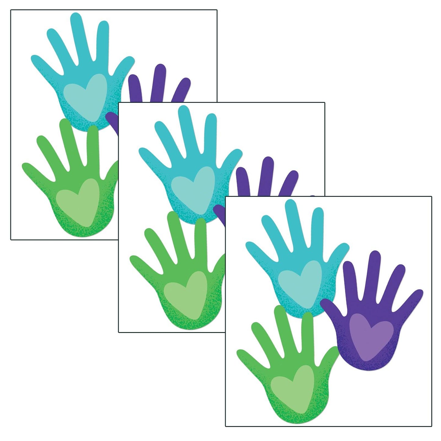 One World Hands with Hearts Cut-Outs, 36 Per Pack, 3 Packs - Loomini