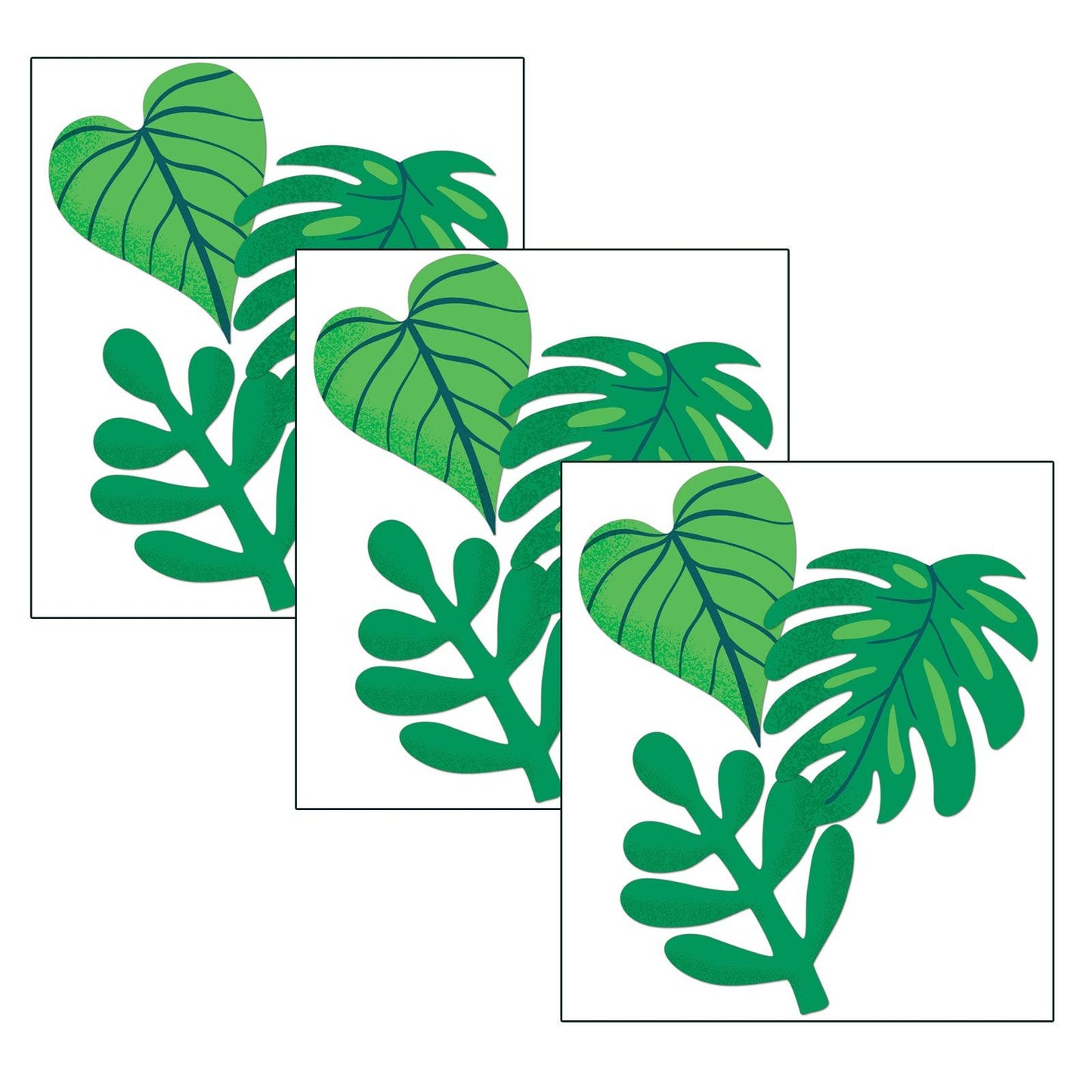 One World Tropical Leaves Extra Large Cut-Outs, 12 Per Pack, 3 Packs - Loomini