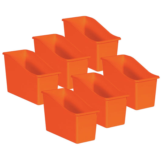 Orange Plastic Book Bin, Pack of 6 - Loomini