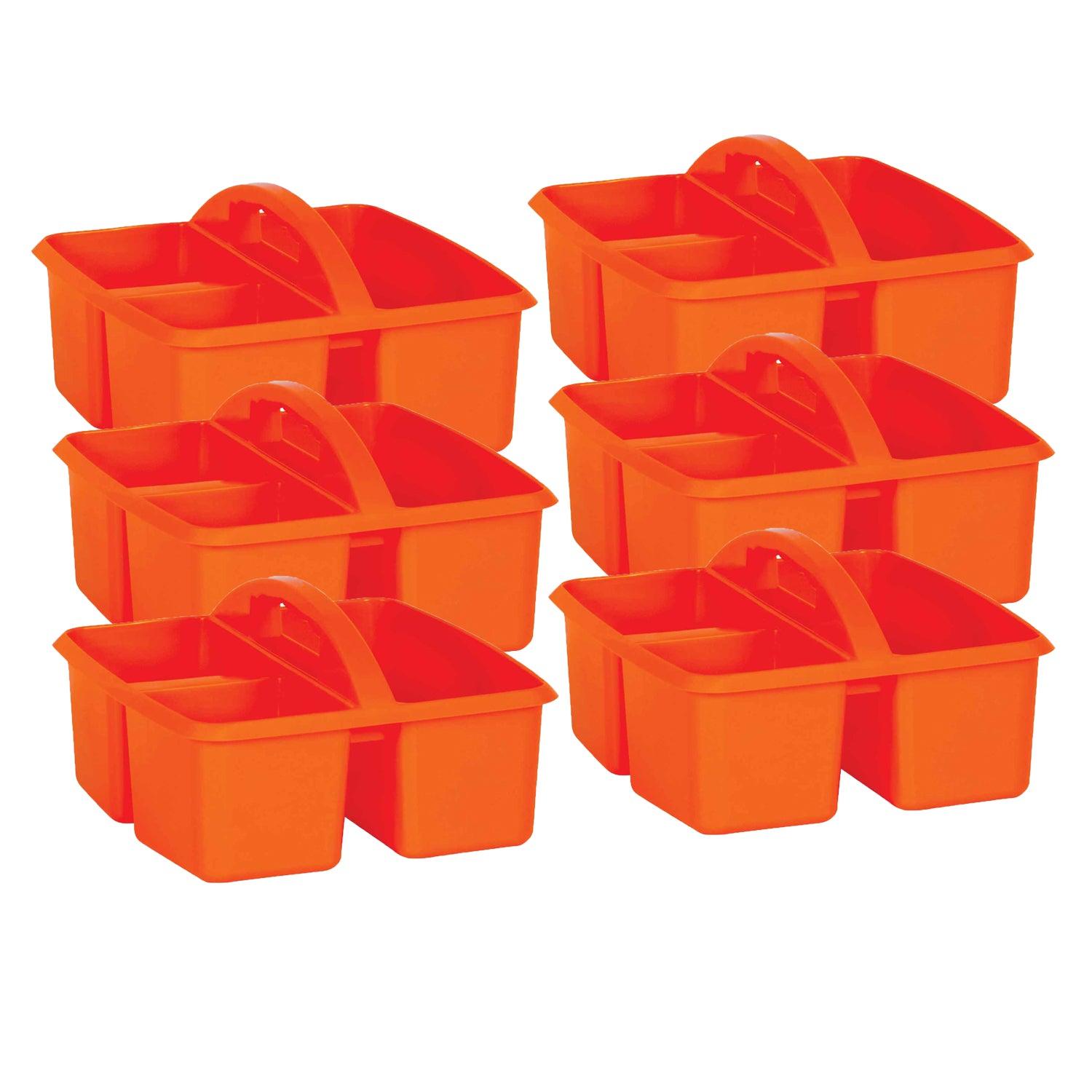 Orange Plastic Storage Caddy, Pack of 6 - Loomini