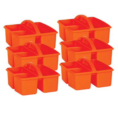 Orange Plastic Storage Caddy, Pack of 6 - Loomini