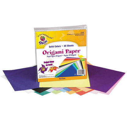 Origami Paper, Assorted Colors, 9" x 9", 40 Sheets Per pack, 2 Packs - Loomini