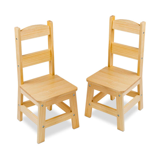 Pair of Solid Wood Chairs 2-Piece Set - Loomini