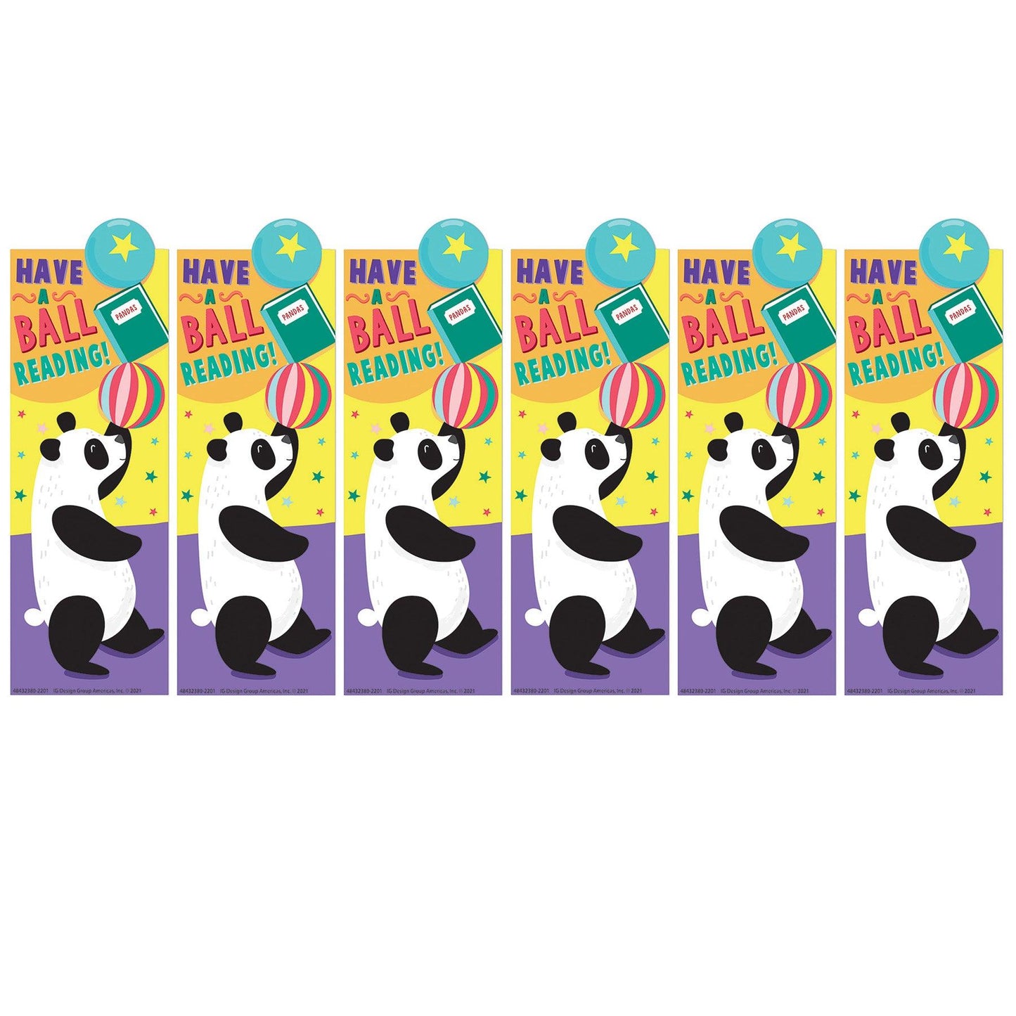 Panda Have a Ball Reading Bookmarks, 36 Per Pack, 6 Packs - Loomini