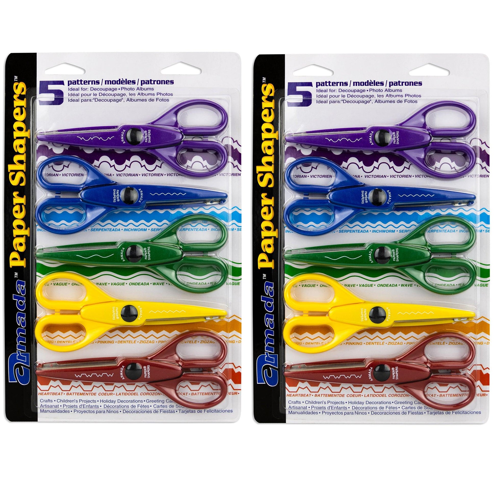Paper Shapers® Decorative Scissors Set 1, 5 Per Set, 2 Sets - Loomini